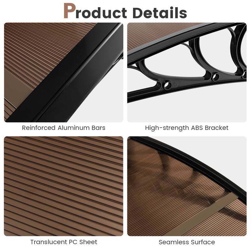 Costway 80'' x 40'' Patio Awning Canopy Outdoor Window Door Overhang - See Details