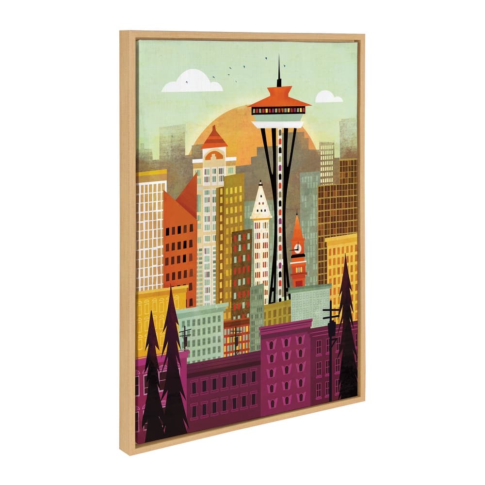 Kate and Laurel Sylvie Seattle Framed Canvas by Amber Leaders Designs