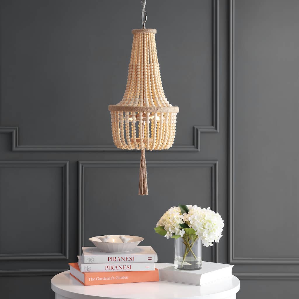 SAFAVIEH Lighting Stefa Adjustable 2-Light Led Gold Pendant - 12"x12"x34-106" - Brown/Brush Nickel - 12Wx12Dx106H