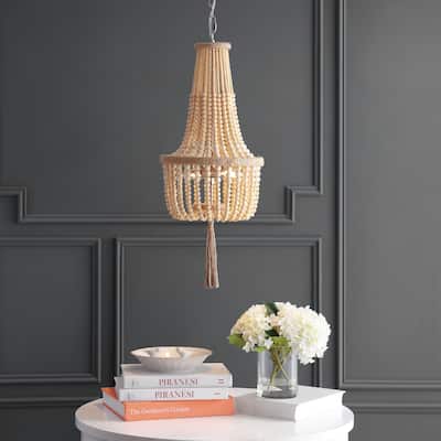 SAFAVIEH Lighting Wynne Adjustable 2-light LED Gold Pendant - 12"x12"x34-106"