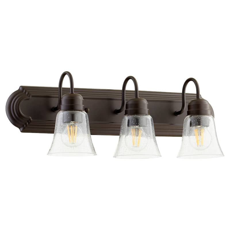 Quorum International 3 Light 8" Tall Bathroom Vanity Light - Oiled Bronze