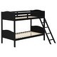 preview thumbnail 4 of 4, Elegant Twin over Twin Bunk Bed with Camelback Headboard, Angled Ladder, Guardrails & Mission-Style Design, Black