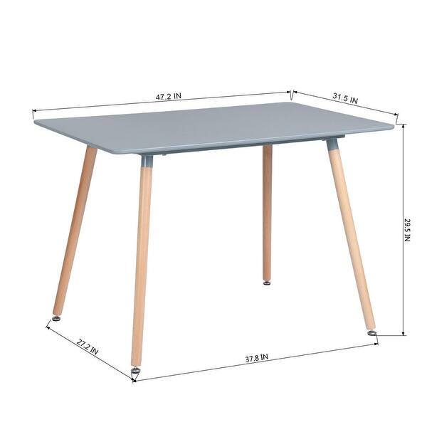 Modern Rectangular Dining Table with Beech Wood Legs - N/A - Bed Bath ...