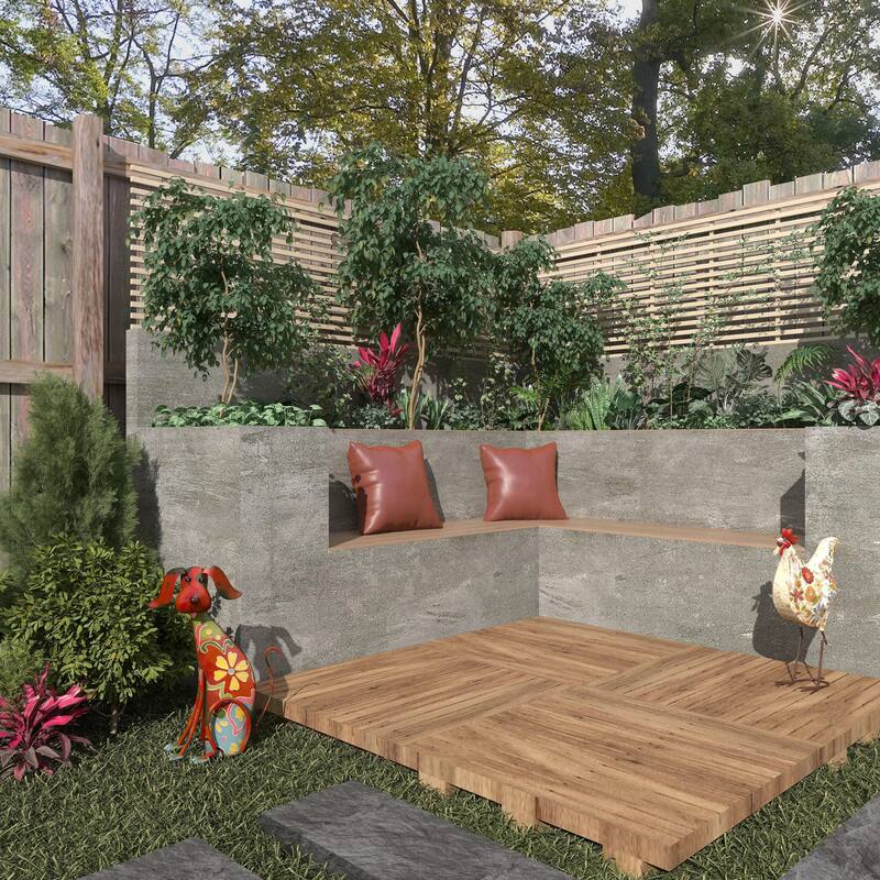 Multi Colored Metal Indoor Outdoor Dog Garden Sculpture with Floral Pattern