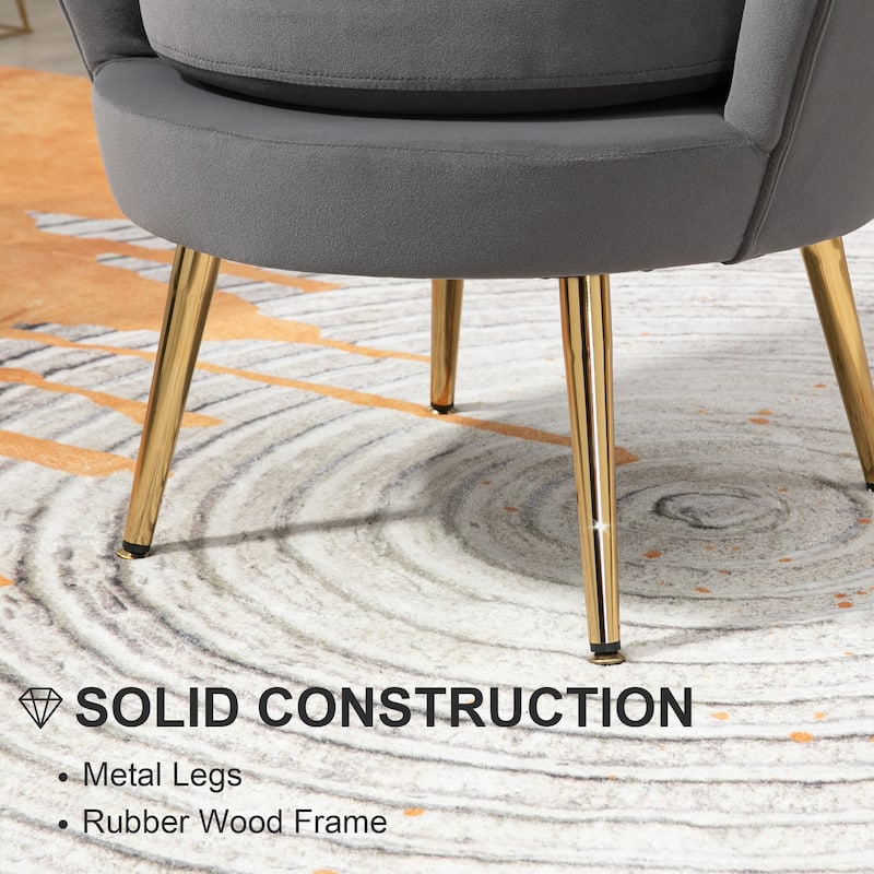 Velvet-touch Fabric Accent Chair