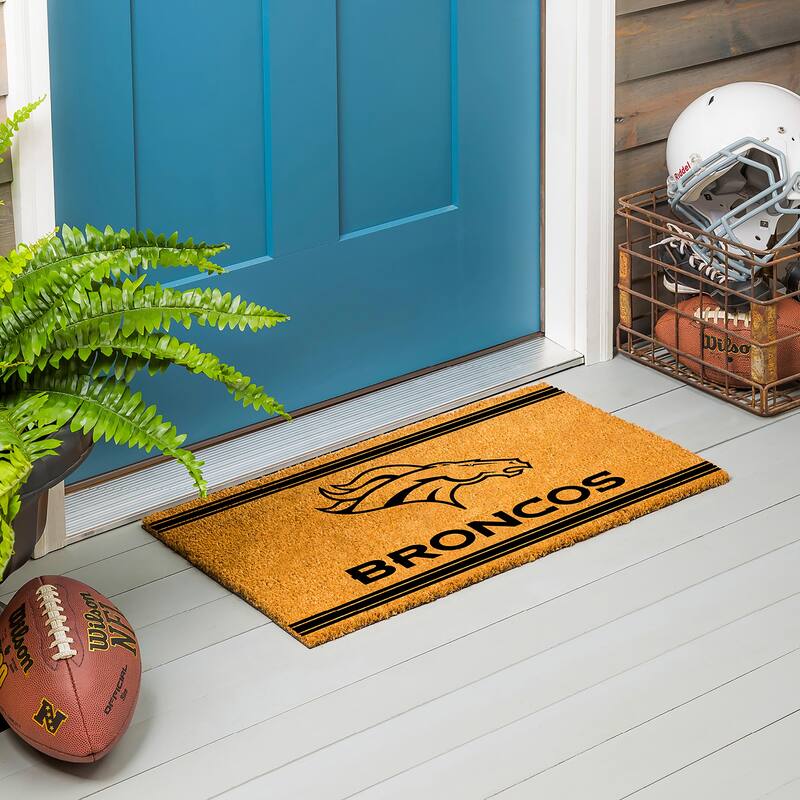 Denver Broncos Monochrome Indoor/Outdoor Coir Door Mat - 28" x 16" Alternate