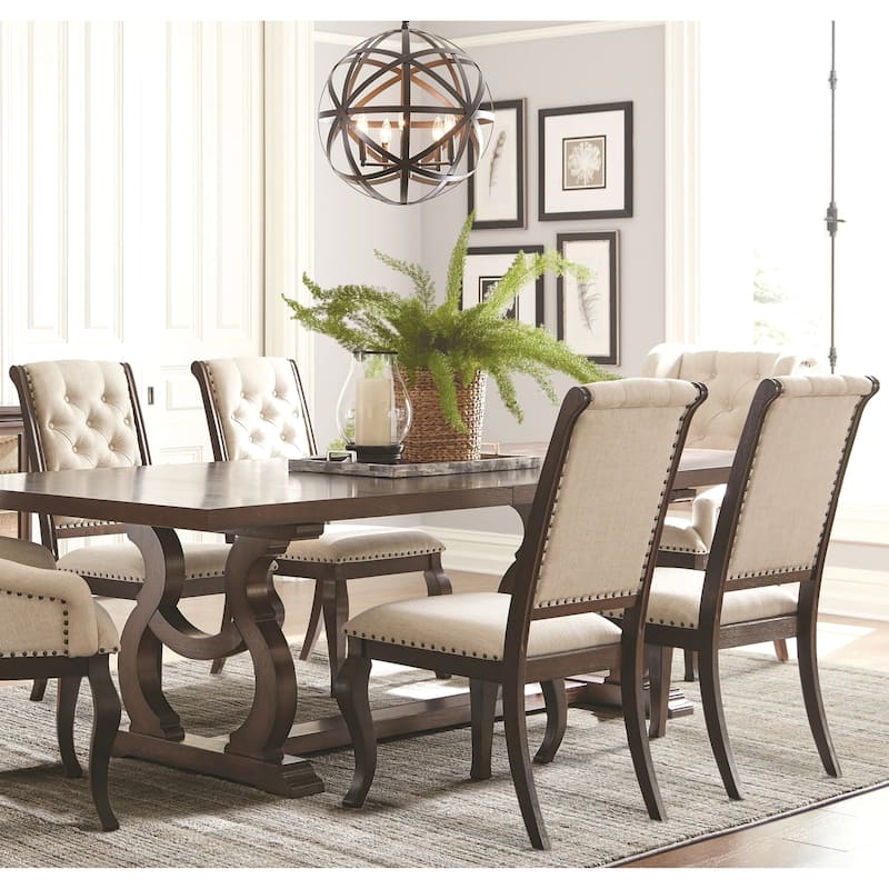 French Neoclassic 18th Century Antique Design Button Tufted Dining Chairs (Set of 2)