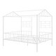 preview thumbnail 28 of 38, Creative Metal House Bed with Semi-enclosed House-shaped Frame, Ladder, Full-length Guardrail - No Box Spring Needed