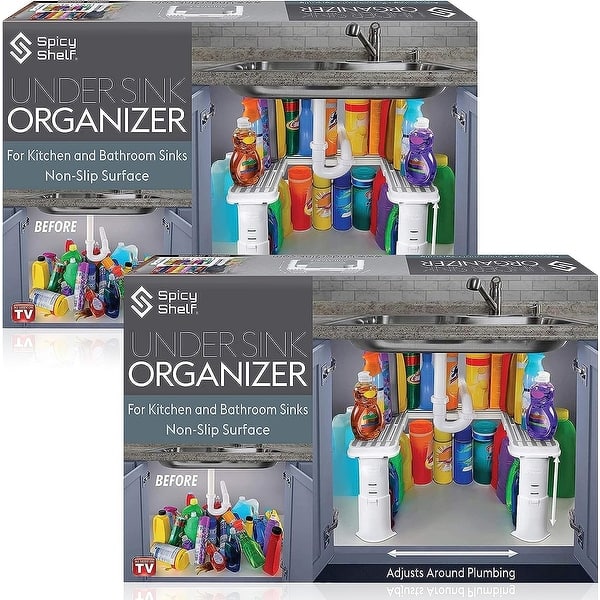 Savvy Shelf Expandable Under Sink Organizer and Storage - Undersink Organizer - 2 Pack