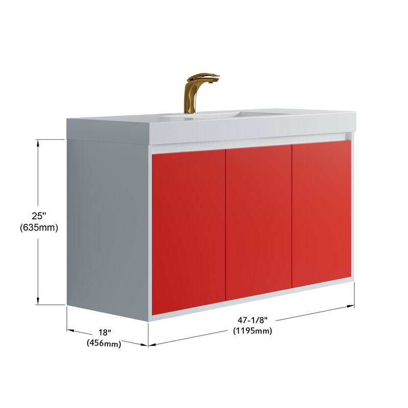Kennan 48" Single Bathroom Vanity Set with Rectangle Legs