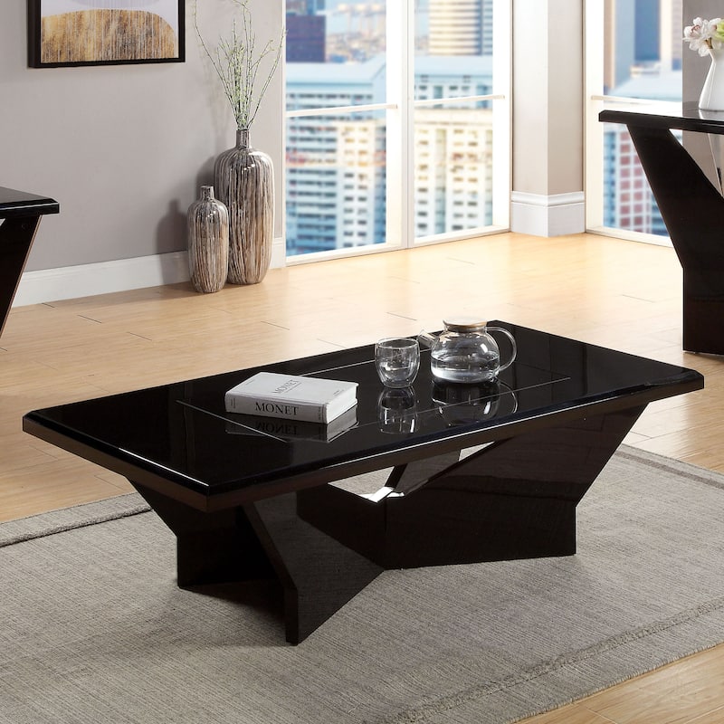 Ameena Contemporary Glass Top 3-Piece Coffee Table Set by Furniture of America