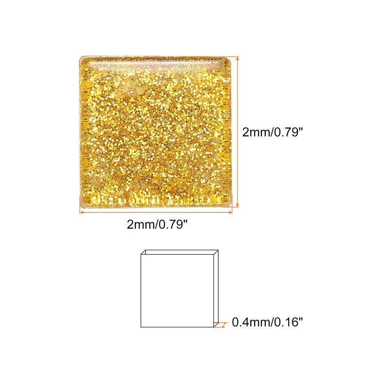 Mosaic Tiles, Glass Tiles 2 x 2cm for DIY Crafts, 50pcs 200g - Gold