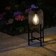 preview thumbnail 14 of 18, Glitzhome Set of 2 Metal Black Solar Powered Outdoor Lantern with Stand