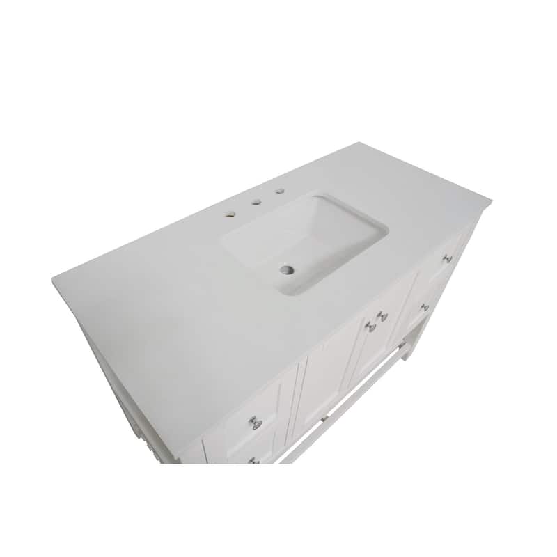 KitchenBathCollection Lakeshore 48" Bathroom Vanity with Engineered White Top