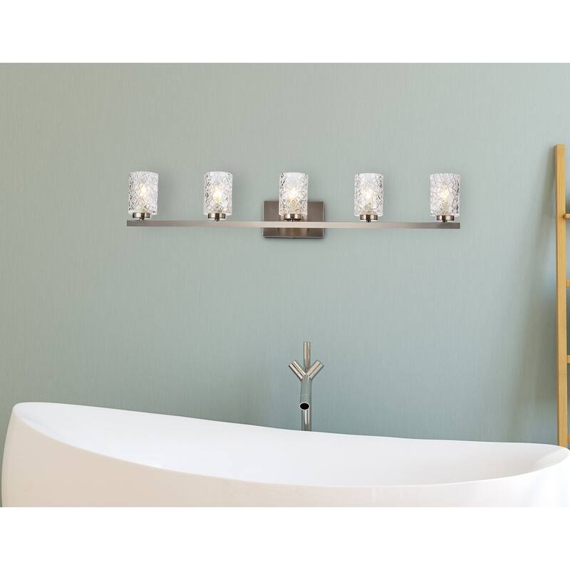 Cara 5 Light Bath Sconce with Clear Shade