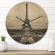 preview thumbnail 9 of 8, Designart 'Vintage View of Paris France' Oversized French Country Wall CLock