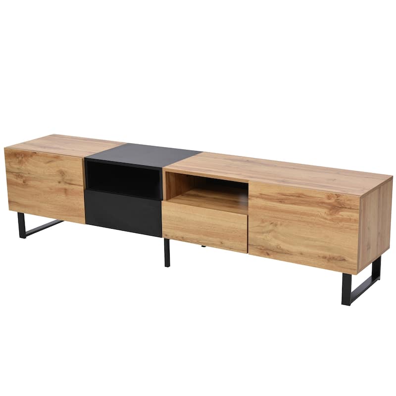 74" TV Stand with Drop-Down Door & Storage for TVs Up to 85"