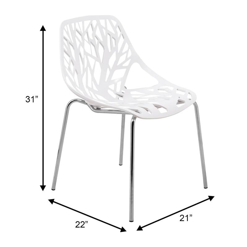 Stackable Dining Chair with Chrome Legs Side Chair (Set of 2) for Indoor and Outdoor