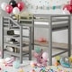 preview thumbnail 1 of 30, Full Size Loft Bed With Built-in Storage Staircase,Hanger,Shelves for Home Grey