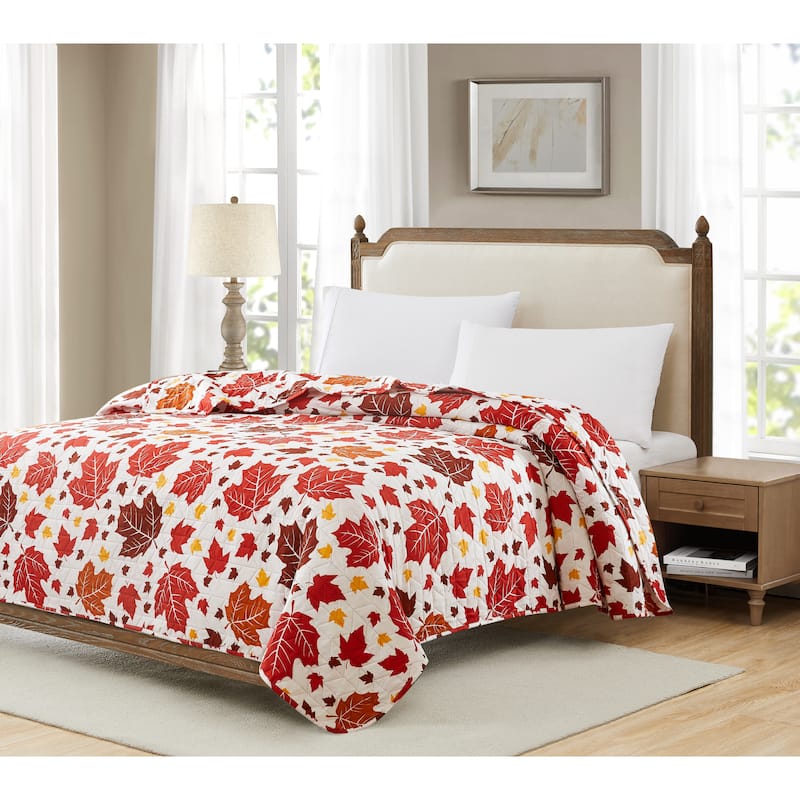 Patchwork Harvest Plaid Leaves Lodge Sunflowers Quilts - Adirondack - Queen