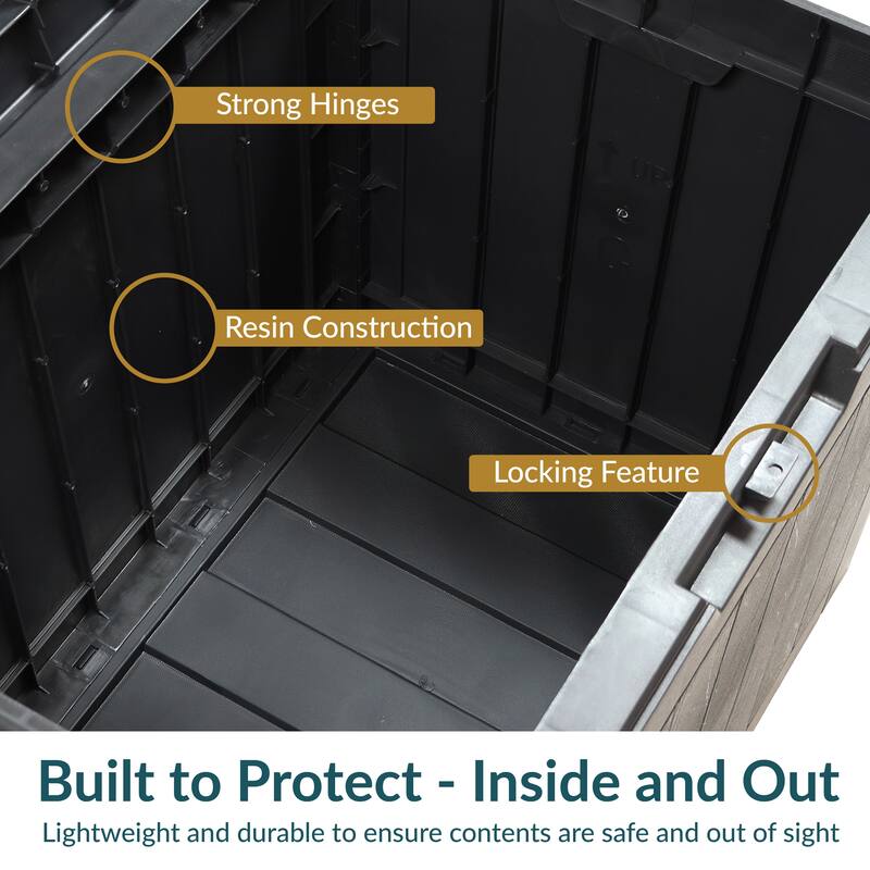 Sunnydaze Small Deck Box with Storage and Lockable Lid - 32 Gal.