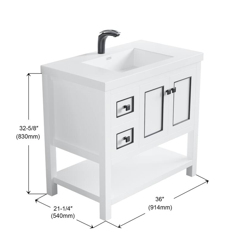 Davis 36" Single Bathroom Vanity Set