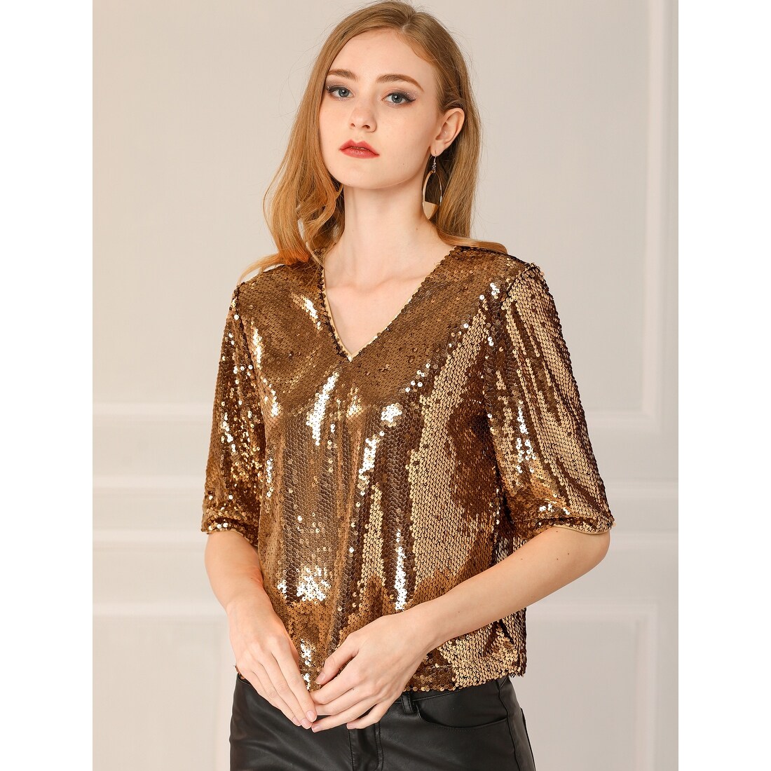 gold evening wear tops