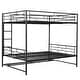 preview thumbnail 5 of 22, Full Over Full Metal Bunk Bed with Shelf & Guardrails - Sleek and Functional