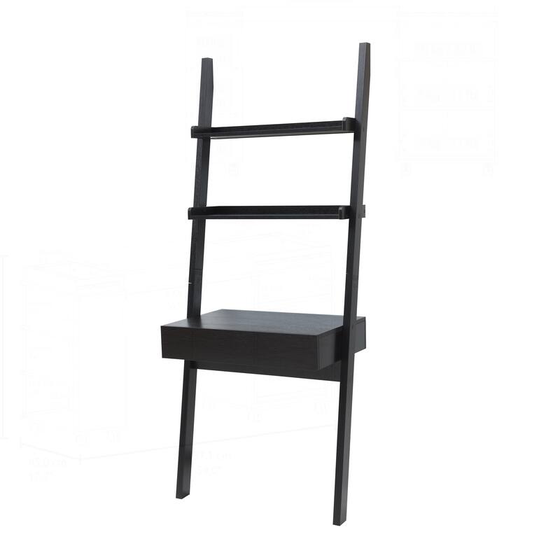 Modern Home Office Desk with Ladder Bookcase and Functional Storage