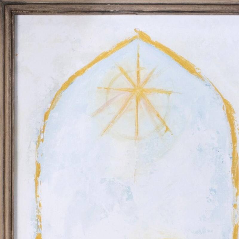 HomeRoots Christmas Manger Brown Framed Wall Art