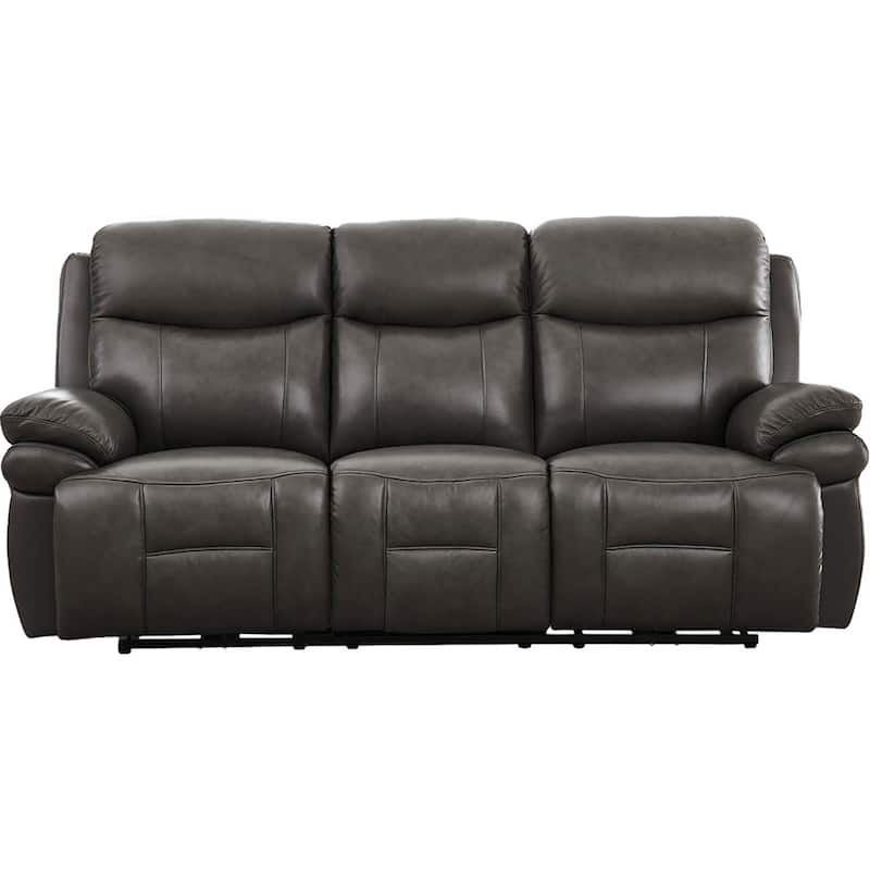 Hydeline Springdale Zero Gravity Power Recline and Headrest Top Grain Leather Sofa - Concord Grey