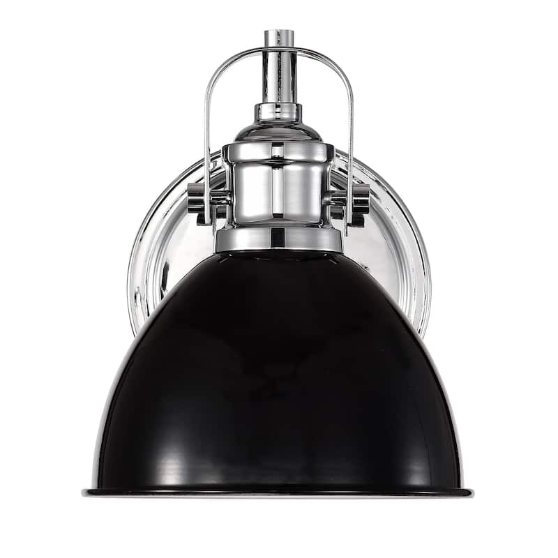 1-Light Industrial Wall Light Bath Sconce with Shad - 7.5"x7.5"x6"