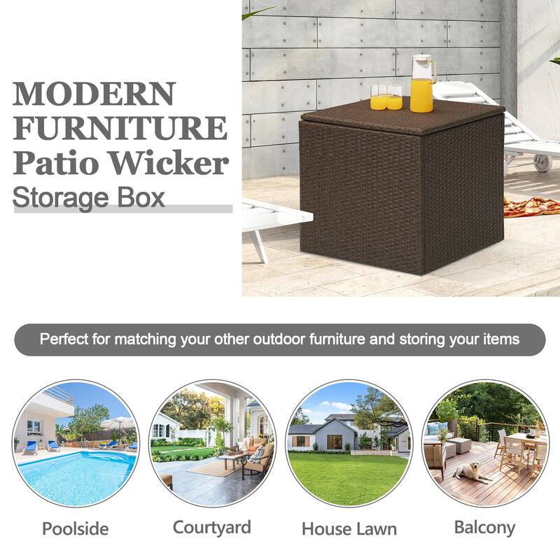 Outdoor deck terrace storage box