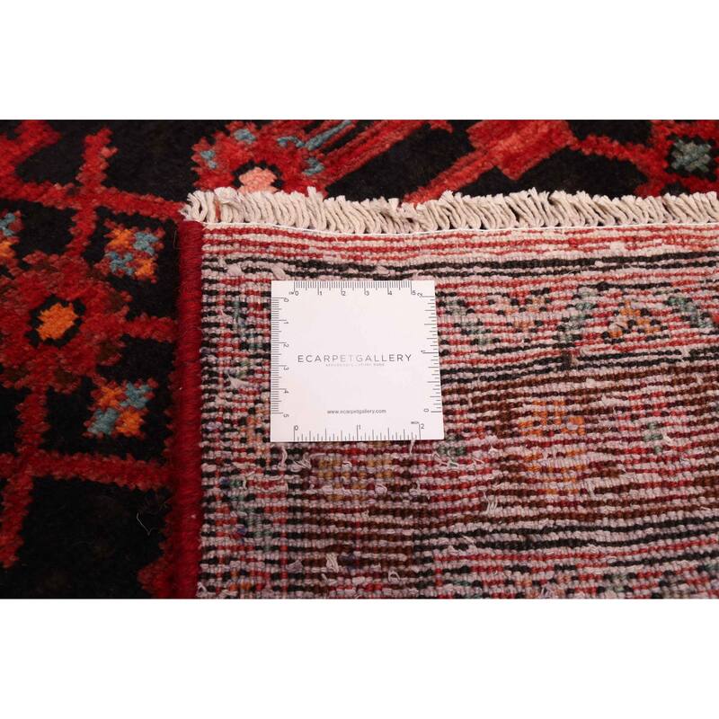 ECARPETGALLERY Hand-knotted Andelz Black, Red Wool Rug - 3'4 x 10'10