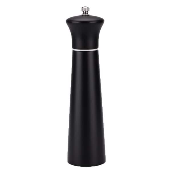 slide 1 of 7, 8.5" Wooden Salt Pepper Grinder Hand Shaker with Adjustable Coarseness - 2.1" x 8.5"(D*H) Black - 2.1" x 8.5"(D*H)