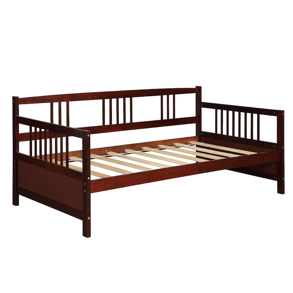 Twin Size Wooden Daybed Frame Dual-use Sturdy Sofa Bed