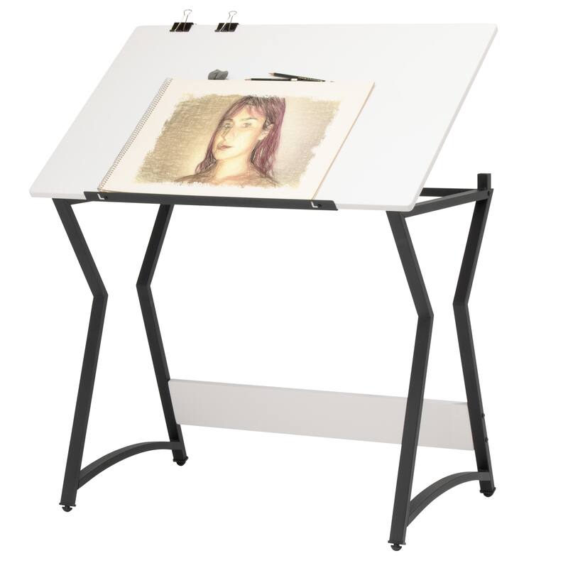 Hourglass Craft Table, Angle Adjustable Top Drafting Desk
