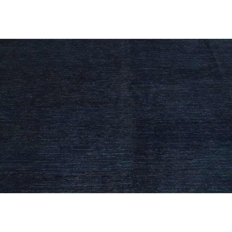 Hand Knotted Oriental 100% Wool Carpet Modern Solid Navy Blue & Blues Gabbeh Area Rug - 10' 0'' X 7' 11''