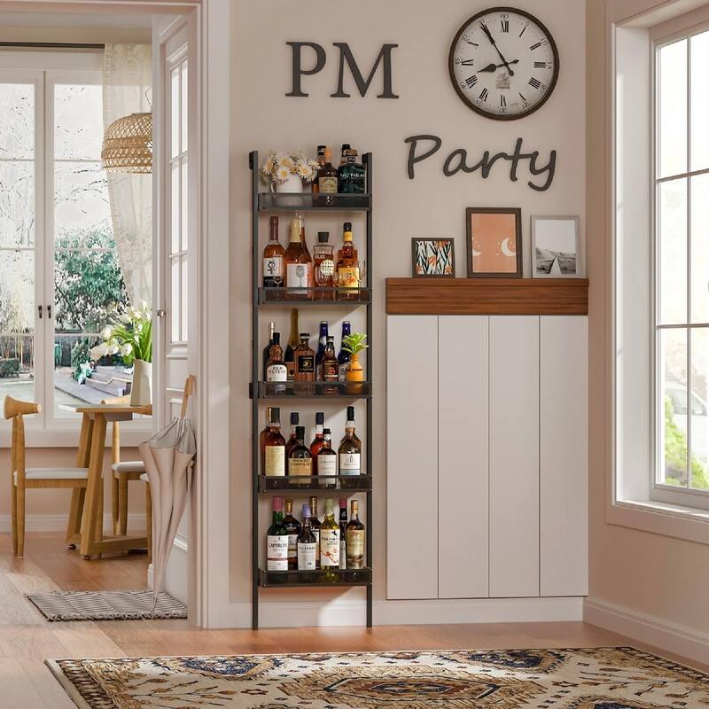 5-Tier Freestanding Wine Racks - 17.28"D x 7.95"W x 68.5"H