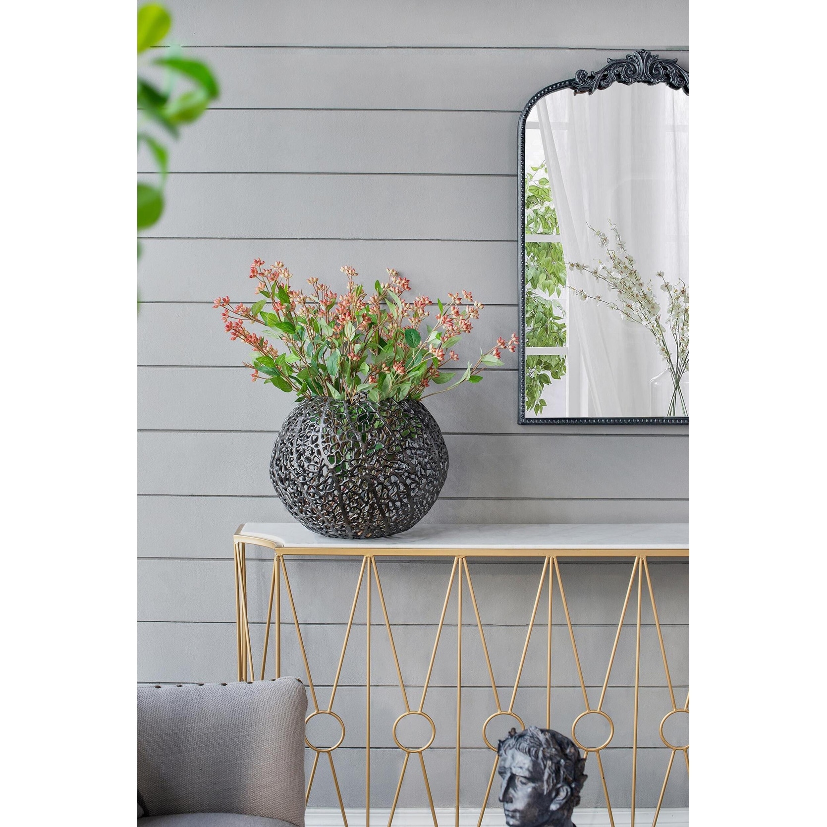 A＆B Home 16x16x9 アルミコーラル ラウンドボール花瓶 1EA/CTN並行輸入 A＆B Home 16x16x9 アルミコーラル ラウンドボール花瓶 1EA⁄CTN並行輸入