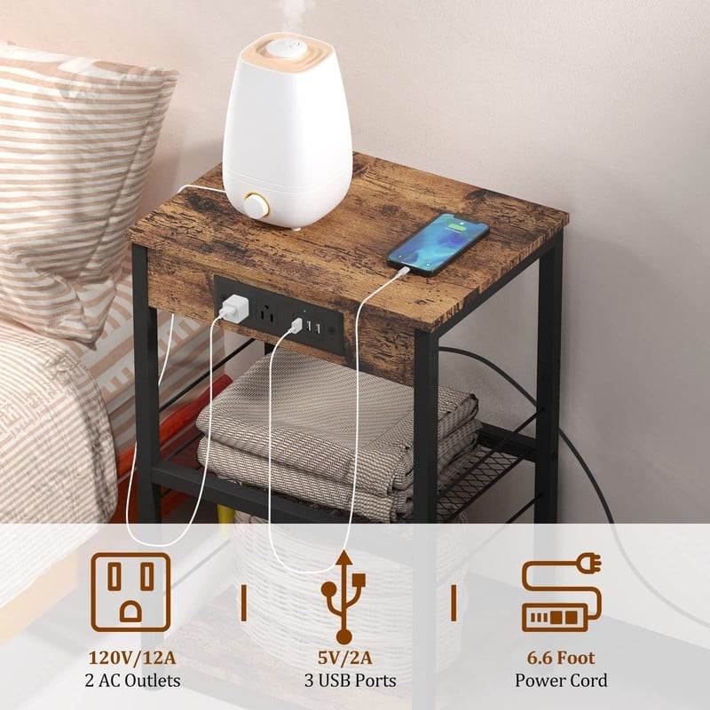 Nightstand with Charging Station