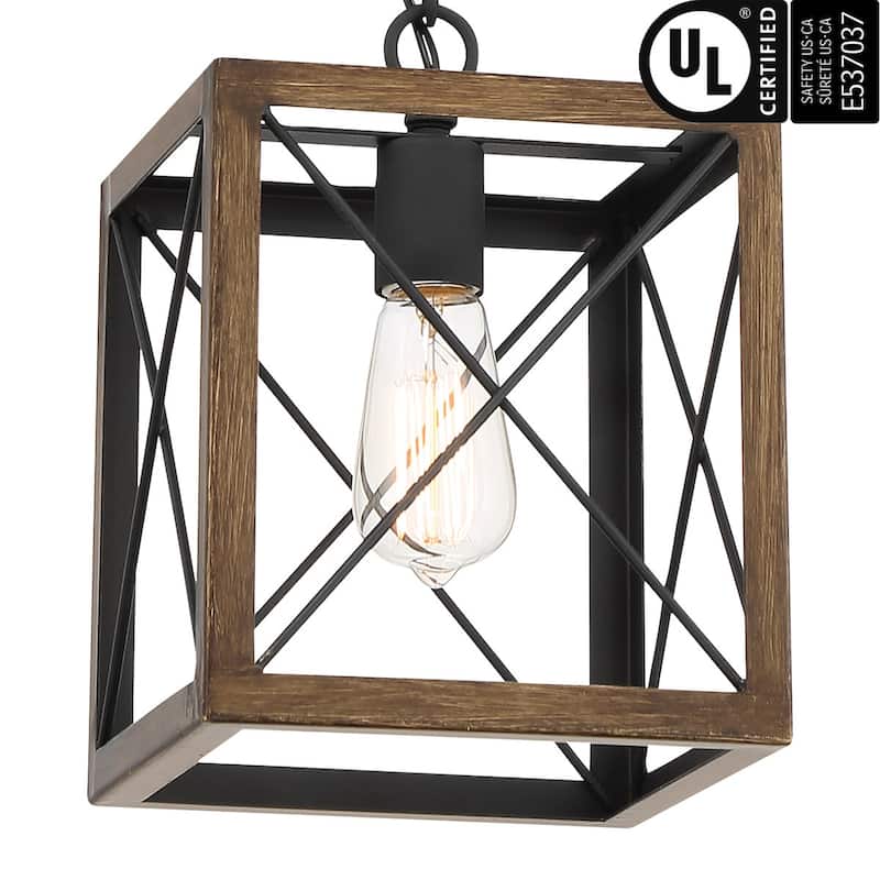 Kiro 1-light Modern Farmhouse Rectangle Pendant Light with UL Certified