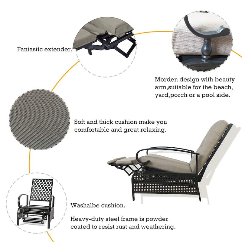 Kozyard Adjustable Patio Reclining Lounge Chair