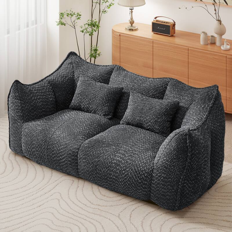 Rossetta Soft Comfortable Square Beanbag Chair with Armrests