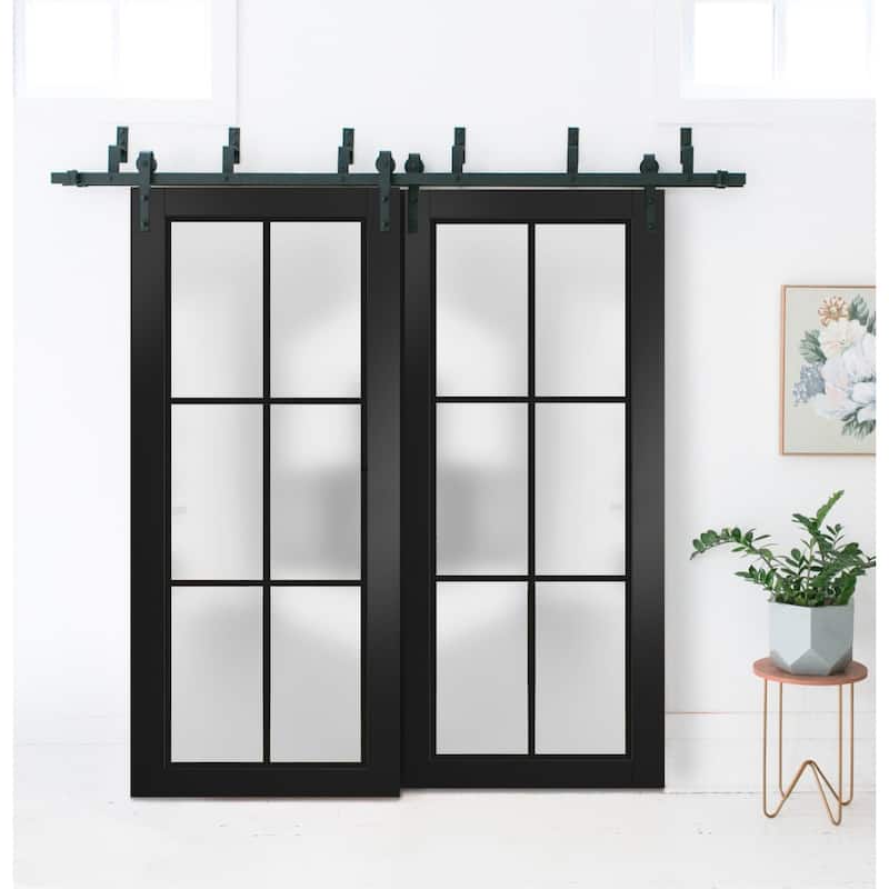 Slab Barn Door Panel 18 x 80 Planum 2122 Matte Black Sturdy Finished