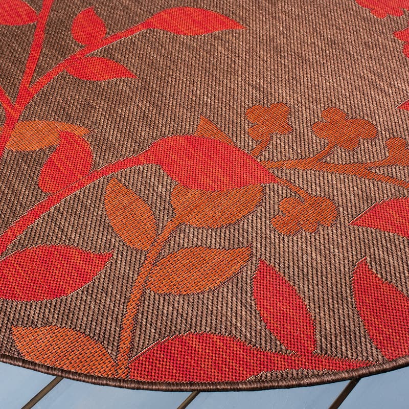 SAFAVIEH Courtyard Luann Botanical Indoor/ Outdoor Waterproof Patio Backyard Rug