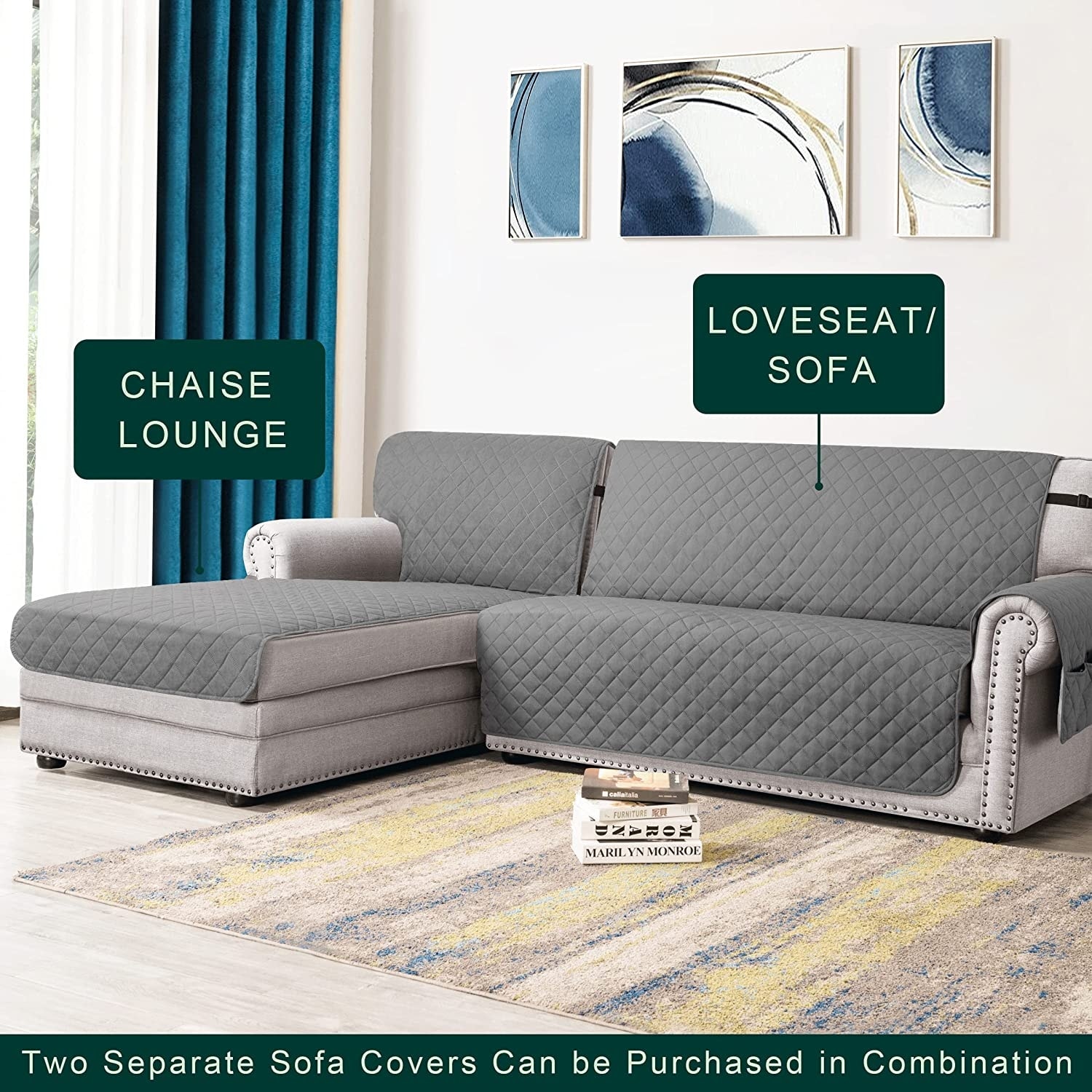 Sofa cover store with chaise lounge