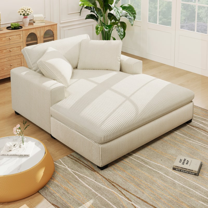 Zala Modern Fabric Oversized Sofa Chaise Lounge by Christopher Knight Home - Beige