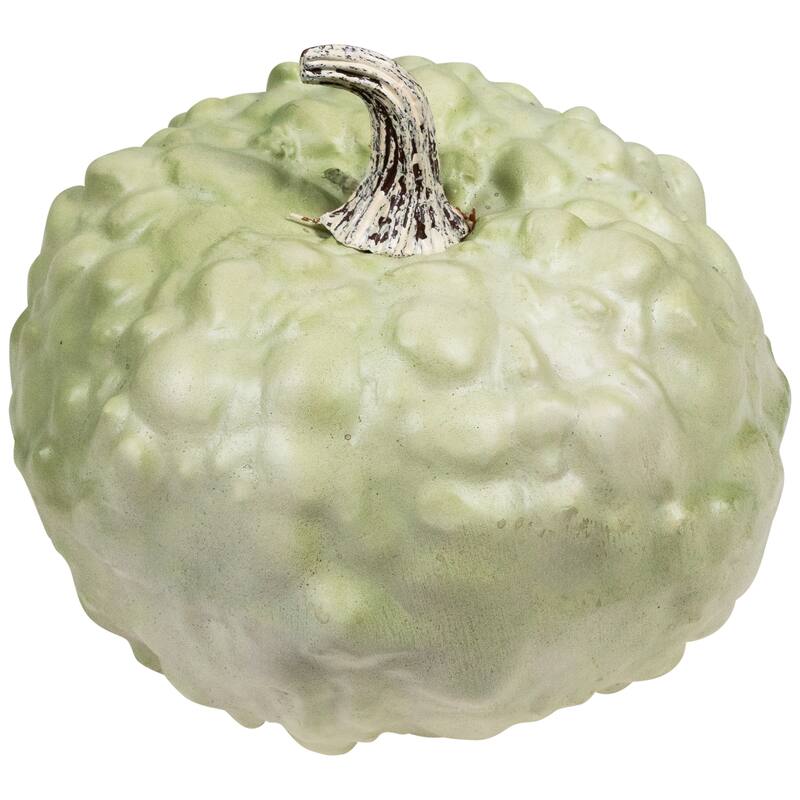 7.5" Light Green Textured Gourd Autumn Table Decoration