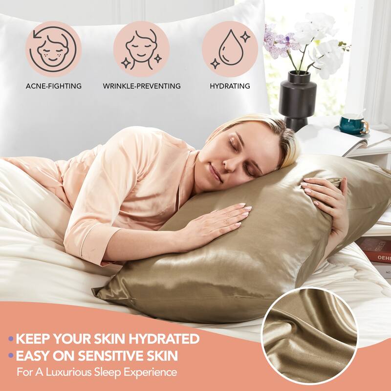 Deconovo 100% Pure Mulberry Silk Pillowcase With 22 Momme 6A High Grade Fibers